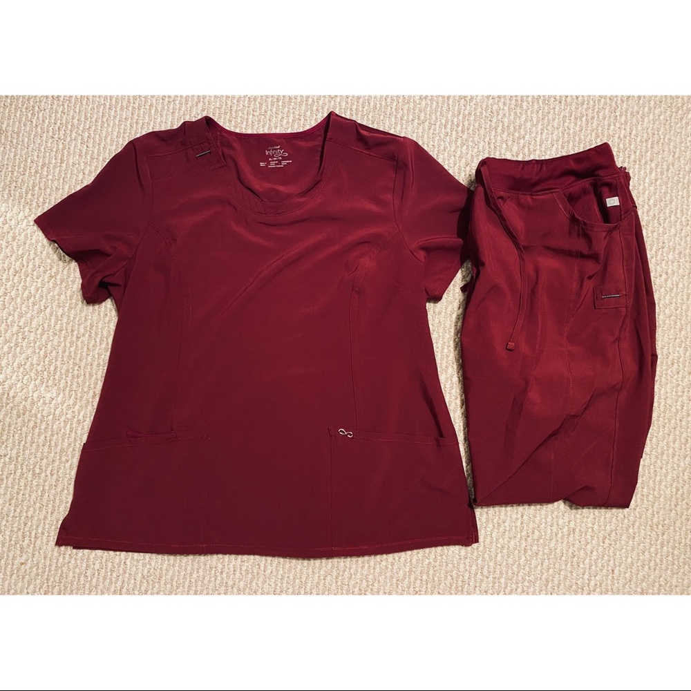 Wine Cherokee Infinity Scrub Set